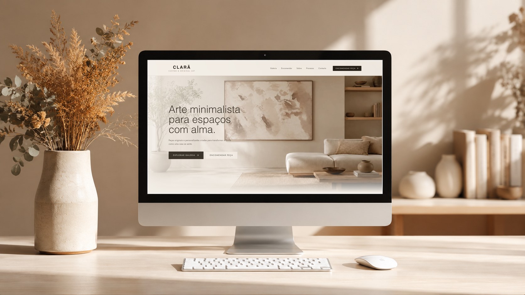 Mockup do site de Clara Studio